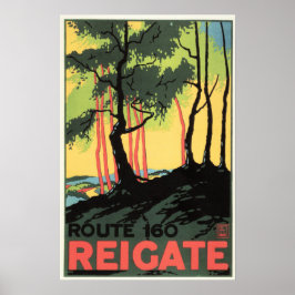 REIGATE Route 160 Surrey England  Railway Poster