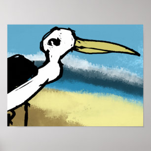 Reiger aan de zeekant poster