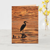 Reiger bij de Verjaardag van de Zonsondergang Kaart (Gele Bloem)
