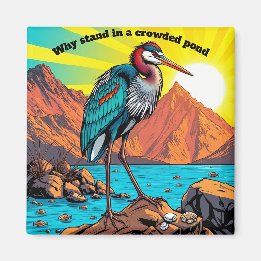 Reiger bij het Water Magneet (Voorkant)