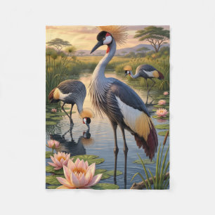 Reiger bij het water Serene natuur landschap fleec Fleece Deken