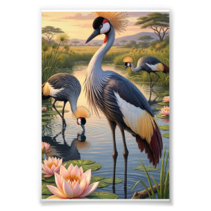 Reiger Bij Het Water Serene Natuur Landschap Fleec Foto Afdruk