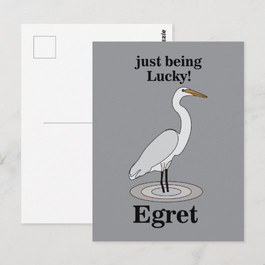Reiger Geluks Vogel Briefkaart (Voorkant / Achterkant)