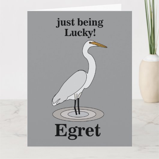 Reiger Geluks Vogel Kaart (Voorkant)