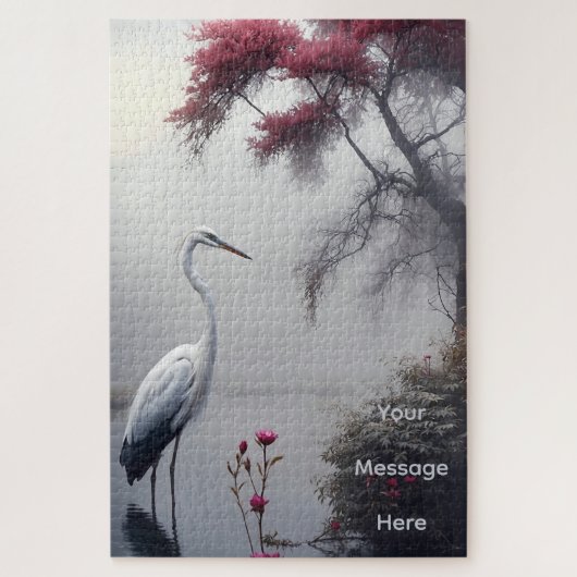 Reiger in de Oever Wand Kunst Legpuzzel (Verticaal)