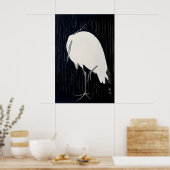 Reiger in de regen Japanse kunstdruk Thuis Poster (Keuken)