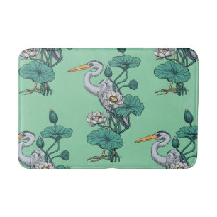 Reiger in de Witte Lotus Tuin op jade Badmat