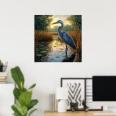 Reiger in het moeras poster (Thuiskantoor)