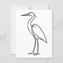 Reiger Lijn Kunst – Minimalistische Vogel Illustra