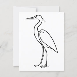 Reiger Lijn Kunst – Minimalistische Vogel Illustra Briefkaart