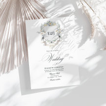 Reiger Monogram Crest Elegante Meer Bruiloft