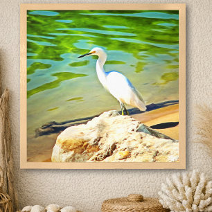 Reiger op de Mismaloya-rivier 0335 Kunstprint Poster