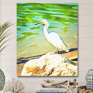 Reiger op Mismaloya Rivier Mexico 0335 Kunst Canvas Afdruk