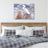 Reiger op oever Canvas Afdruk (Insitu (Slaapkamer))