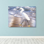 Reiger op oever Canvas Afdruk (Insitu (Houten vloer))