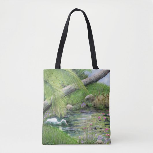 Reiger op vijver tote bag (Voorkant)