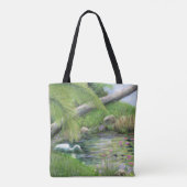 Reiger op vijver tote bag (Achterkant)