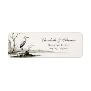 Reiger toile Frans land retouradreslabel Etiket