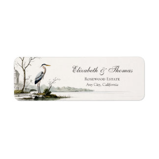 Reiger toile Frans land retouradreslabel Etiket