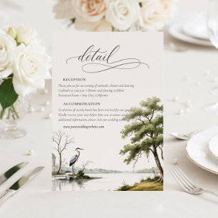 Reiger Toile Landelijke Calligrafie Trouwdetails  Informatiekaartje