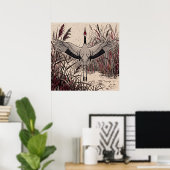 Reiger Vleugels Riet Kunst Poster (Thuiskantoor)