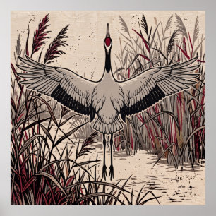 Reiger Vleugels Riet Kunst Poster