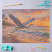 Reiger Vliegend Over Oceaan Decoupage Tissuepapier (Craft)