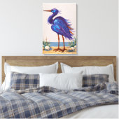 Reiger Vogel Op Het Strand Canvas Afdruk (Insitu (Slaapkamer))