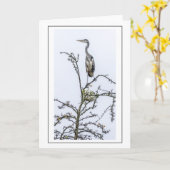 Reiger wenskaart kaart (Gele Bloem)