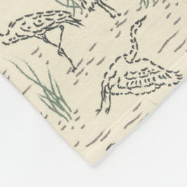 Reigers aan de rivier - vogels patroon. fleece deken