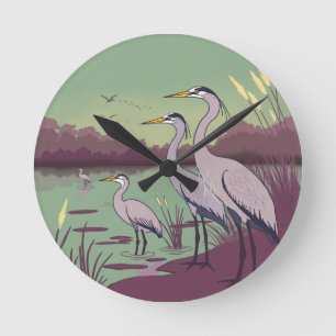 Reigers aan het Meer Ronde Klok