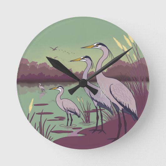 Reigers aan het Meer Ronde Klok (Voorkant)