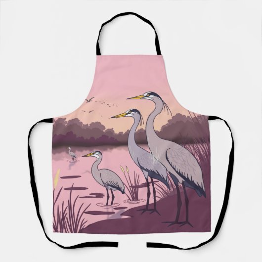 Reigers aan het meer schort (Voorkant)