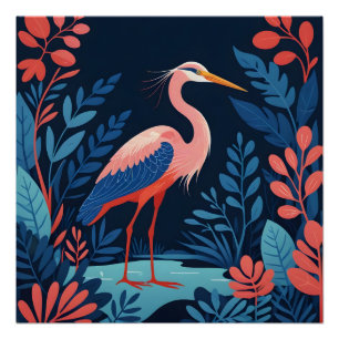 reigersposter voor de tuin om middernacht perfect poster