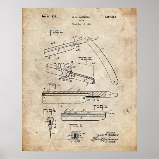 Reight Razor Patent Poster (Voorkant)
