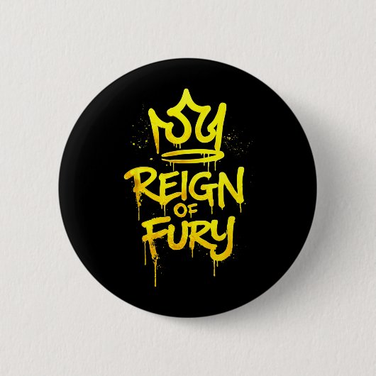 Reign of Fury Vechtkunsten BJJ MMA Boksen Ronde Button 5,7 Cm (Voorkant)