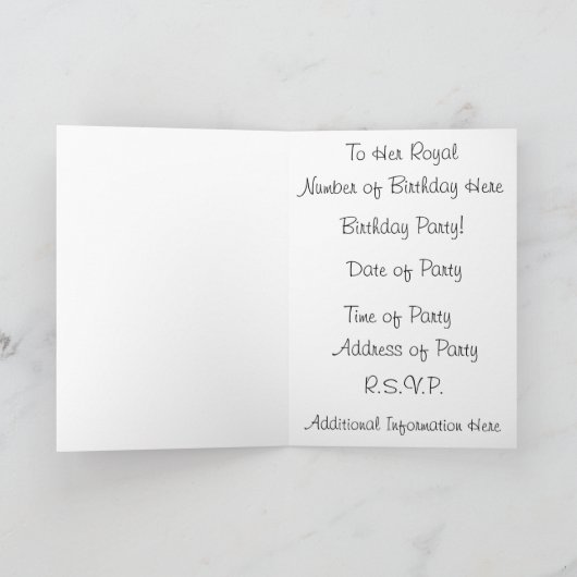 Reigning Princess of Quite a lot Birthday Invite (Binnen)