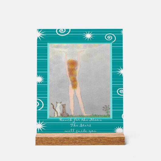 Reik naar de maan en de sterren zullen je leiden acryl bord (Voorkant)