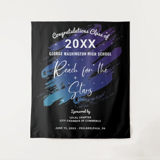Reik naar de sterren Afstudeerfoto-achtergrond Wandkleed (Voorkant)