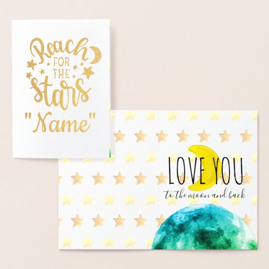 Reik naar de sterren, hou van je naar de maan en t folie kaarten (Display)