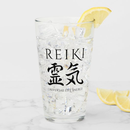 Reiki 霊 Japanse Calligrafische Life Energy 気 Glas (Achterkant ijs)