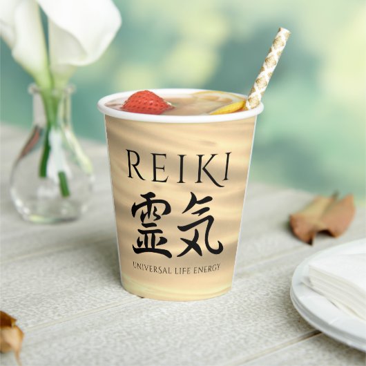 Reiki 霊 Japanse Calligrafische Life Energy 気 Papieren Bekers (Insitu)