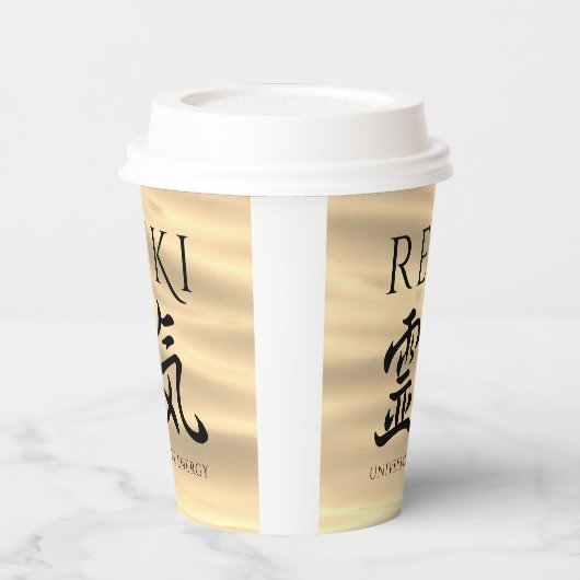 Reiki 霊 Japanse Calligrafische Life Energy 気 Papieren Bekers (Links)