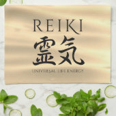 Reiki 霊 Japanse Calligrafische Life Energy 気 Theedoek (Gevouwen)