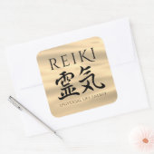 Reiki 霊 Japanse Calligrafische Life Energy 気 Vierkante Sticker (Envelop)