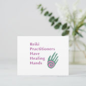 Reiki-artsen hebben helende handen briefkaart (Staand voorkant)