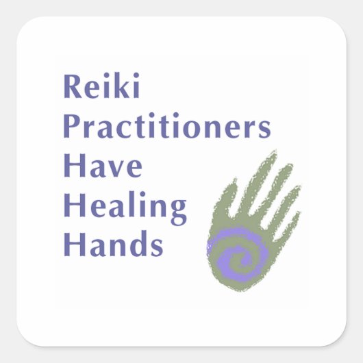 Reiki-artsen hebben helende handen vierkante sticker (Voorkant)