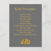 Reiki beginselen grijs en goud briefkaart (Voorkant)
