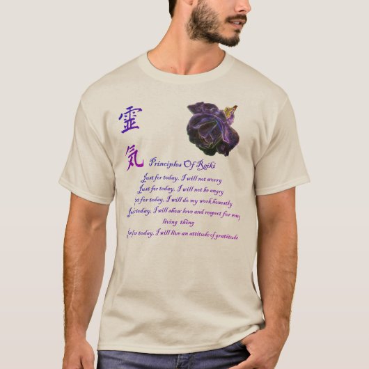 Reiki-beginselen voor vandaag t-shirt (Voorkant)