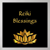 Reiki Blessings Black/Gold Poster (Voorkant)